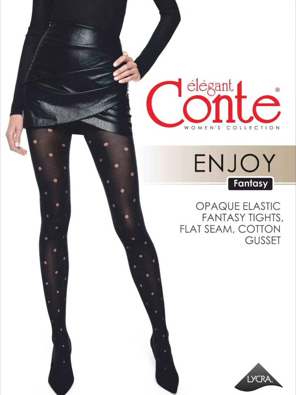 Conte Enjoy 50 Den - Fantasy Opaque Women's Tights with Sheer Polka Dots